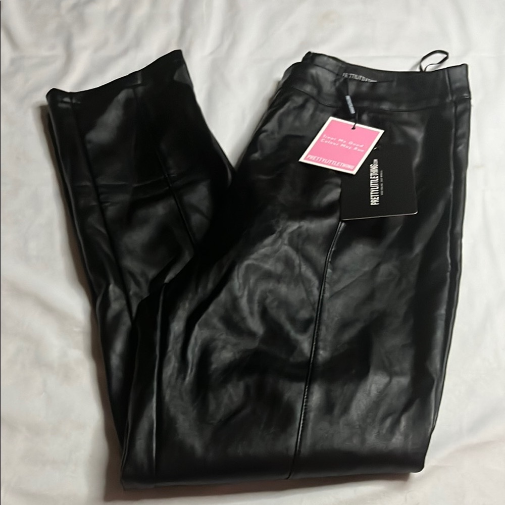 NWT Daysha Black Pretty Little Things Cropped Faux Leather Pants